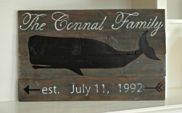 hand-painted family sign
